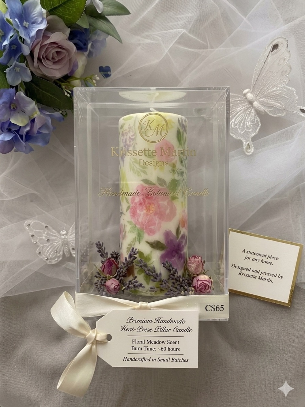 Krissette Martin Designs Premium Handmade Botanical Candle Artisan Heat Press